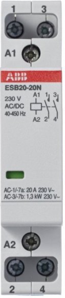 Модульный контактор ABB ESB20 2НО 20А 230В AC/DC, 1SBE121111R0620 в Новосибирске