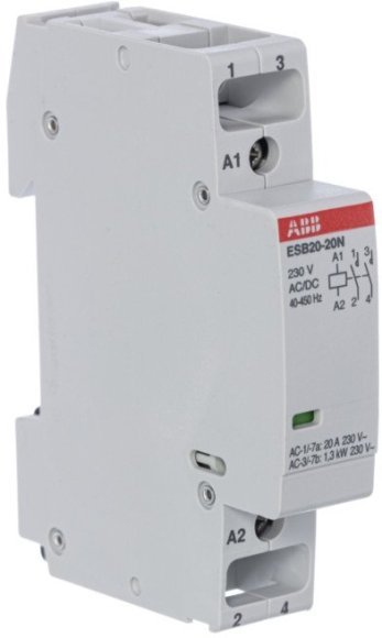 Модульный контактор ABB ESB20 2НО 20А 230В AC/DC, 1SBE121111R0620 в Новосибирске