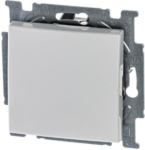 Выключатель 1-клавишный ABB BASIC55, скрытый монтаж, альпийский белый, 2CKA001012A2139 в Новосибирске