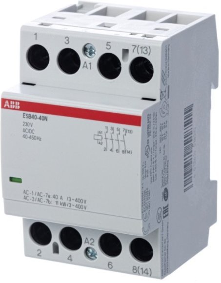 Модульный контактор ABB ESB40 4НО 40А 230В AC/DC, 1SAE341111R0640 в Новосибирске
