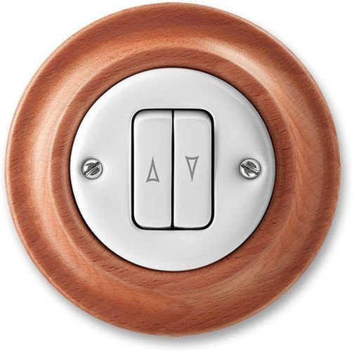 Выключатель для жалюзи 2-клавишный ABB DECENTO, скрытый монтаж, белый фарфор / вишня, 2CHK598834C4052 в Новосибирске