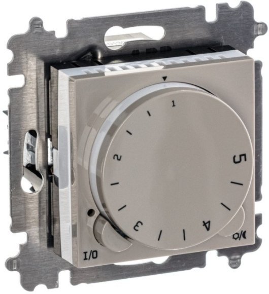 Терморегулятор с поворотной ручкой ABB LEVIT, скрытый монтаж, кофе макиато / белый, 2CHH920003A6018 в Новосибирске