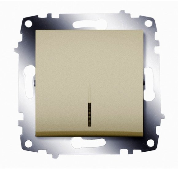 Выключатель 1-клавишный ABB COSMO с подсветкой, скрытый монтаж, титан, 619-011400-201 в Новосибирске