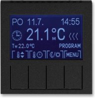 Терморегулятор универсальный программируемый ABB LEVIT, с дисплеем, антрацит / дымчатый черный, 2CHH911031A4063