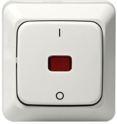 Выключатель 1-клавишный ABB JUSSI с подсветкой, открытый монтаж, белый, 2TKA000137G1 в Новосибирске