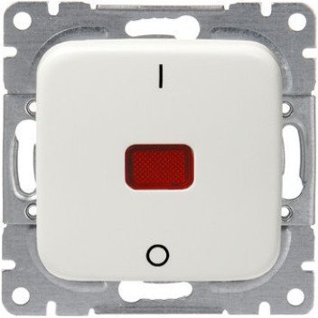 Выключатель 1-клавишный ABB JUSSI с подсветкой, скрытый монтаж, белый, 2TKA000143G1 в Новосибирске