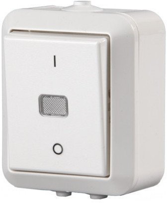 Выключатель 1-клавишный ABB JUSSI, открытый монтаж, белый, 2TKA000138G1 в Новосибирске