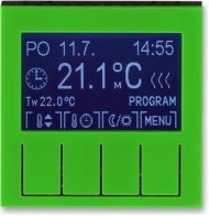 Терморегулятор универсальный программируемый ABB LEVIT, с дисплеем, зеленый / дымчатый черный, 2CHH911031A4067