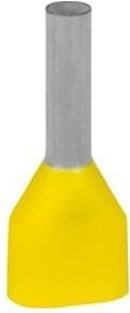 Наконечник каб. 2FER1008P-G, медь лужен./полипропилен, втулка, двойной, желтый, 2x1мм2, 8мм, 500 шт. в пачке, 7TCA301140R0337