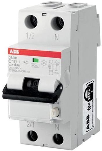 Дифавтомат ABB DS200 1P+N 10А (B) 6 кА, 30 мА (AC), 2CSR255040R1105 в Новосибирске