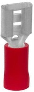 Наконечник каб. 2FER1012P-F, медь лужен./полипропилен, втулка, двойной, красный, 2x1мм2, 12мм, 500 шт. в пачке, 7TCA301140R0389