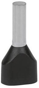 Наконечник каб. 2FER1518P-F, медь лужен./полипропилен, втулка, двойной, черный, 2x1.5мм2, 18мм, 100 шт. в пачке, 7TCA301140R0398