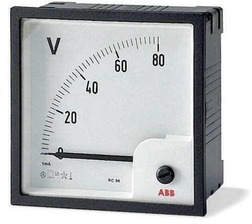 Вольтметр щитовой ABB VLM 100В DC, аналоговый, кл.т. 1,5, 2CSG212130R4001 в Новосибирске