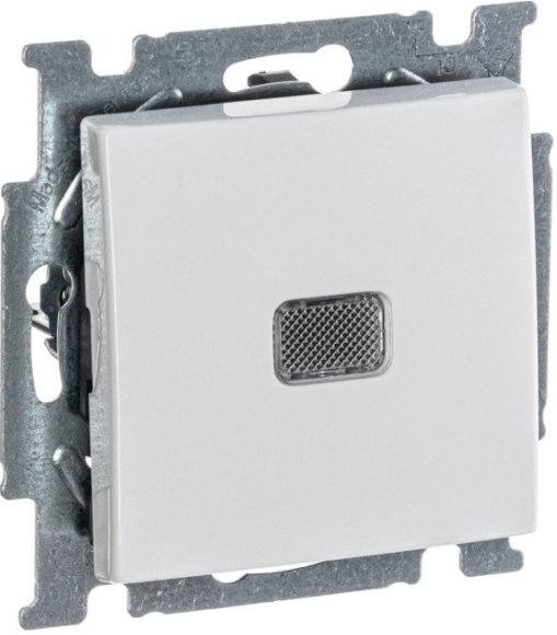 Выключатель 1-клавишный ABB BASIC55 с подсветкой, скрытый монтаж, альпийский белый, 2CKA001012A2153 в Новосибирске